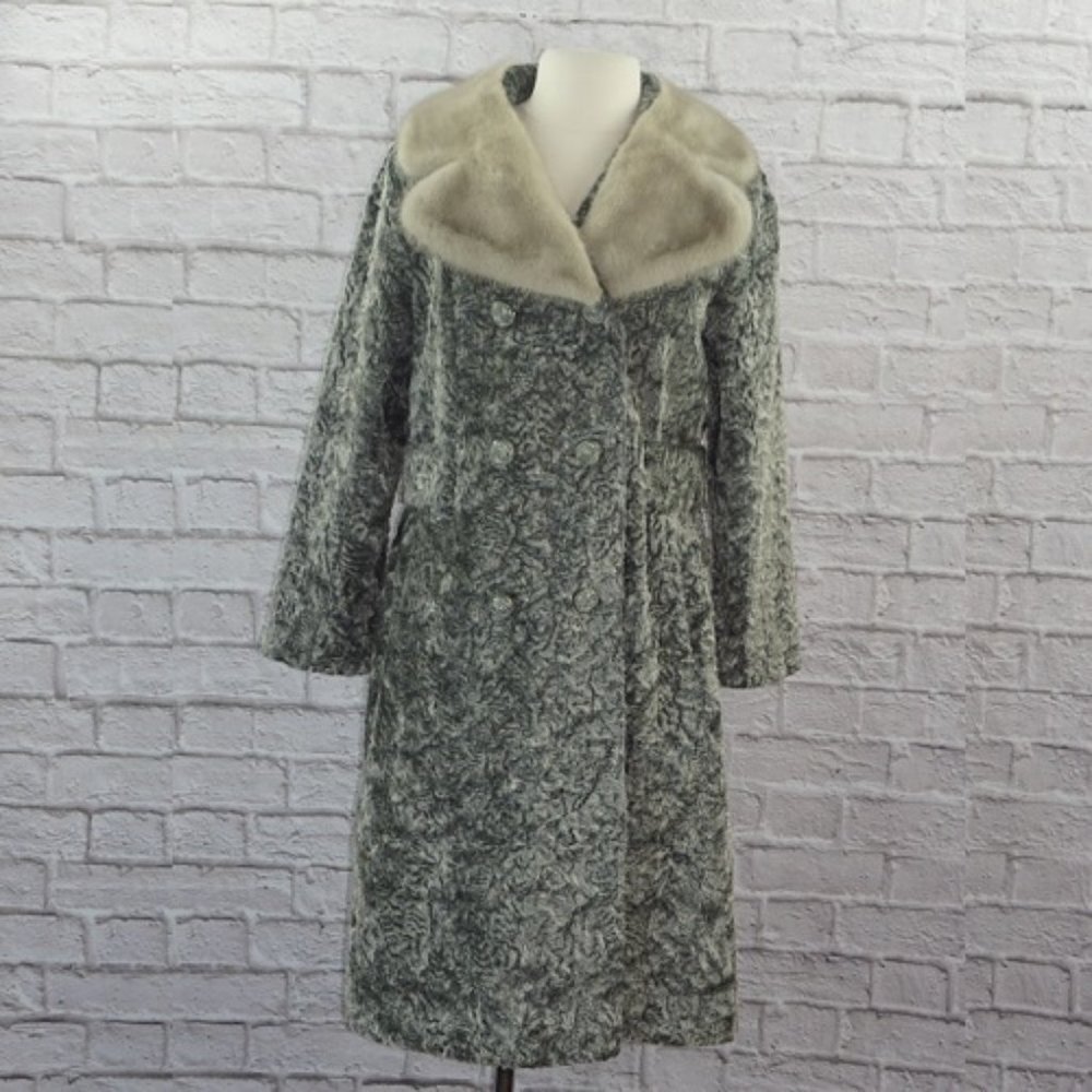 Vintage Gray and Cream Women's Coat